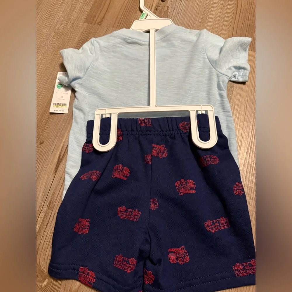 Carter's Sky Blue Tee with Red Graphic